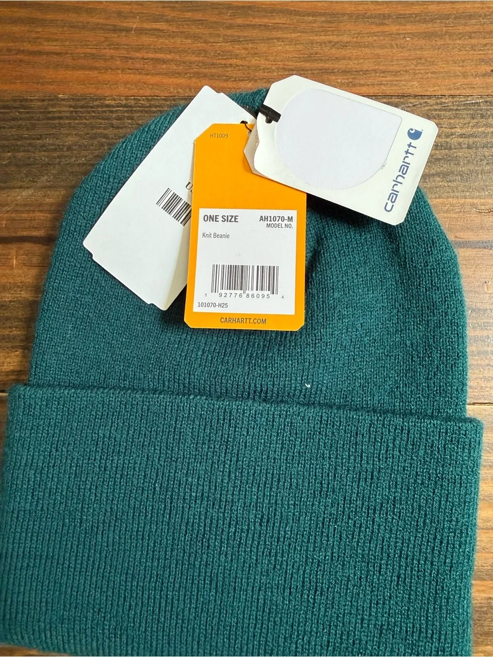 Carhartt Teal Knit Cuffed Beanie with Logo Patch
